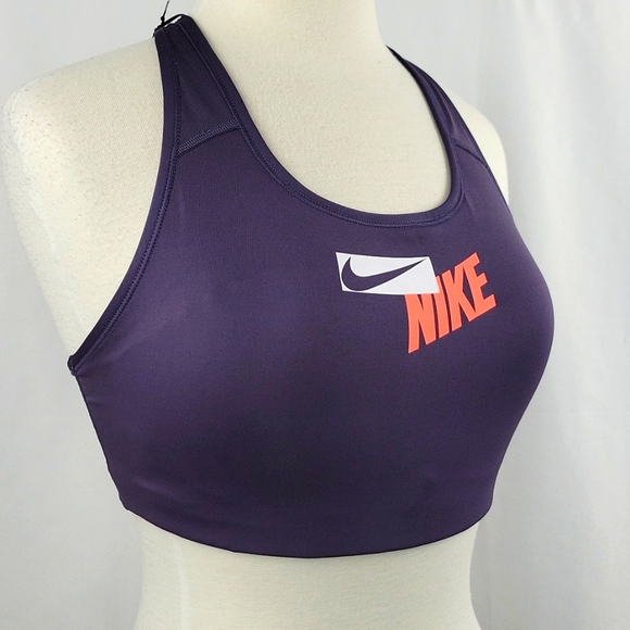 Nike Dri Fit Medium Support Sport Bra purole & Coral Size XLarge NWT - Picture 2 of 12